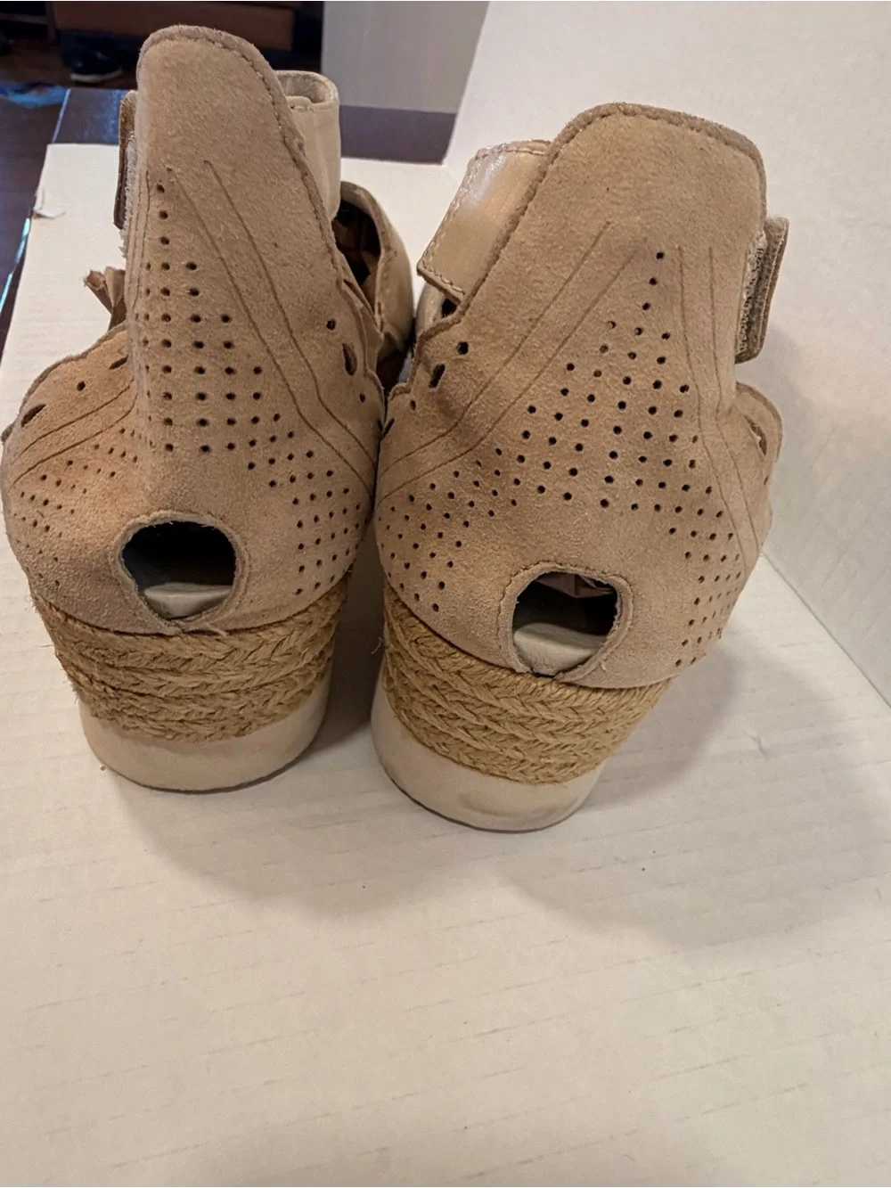 Earth Women's Modena Yarrow Sandal Size7 Espadrille Platfrom Akle Strap Tan